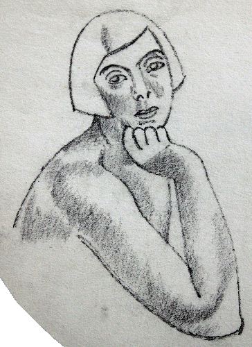 Female Life Study, Head, Shoulder and Arm
