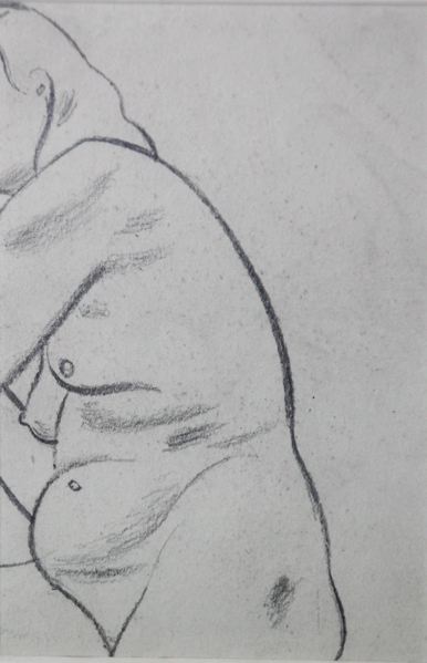 Fragment of a female nude life study