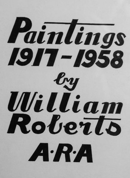 Paintings 1917--1958 by William Roberts A.R.A. -- unused cover artwork