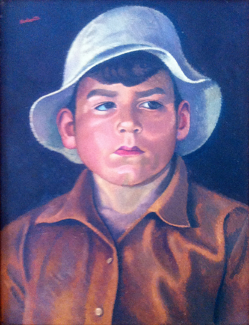 Boy Wearing a Sun-hat