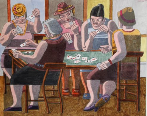Women Playing Cards